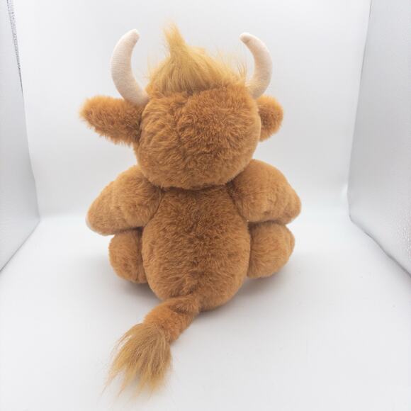 Lifelike Scottish Cow Stuffed Animal Posable Joints Highland Cow Plush Doll Toy - Picture 3 of 6